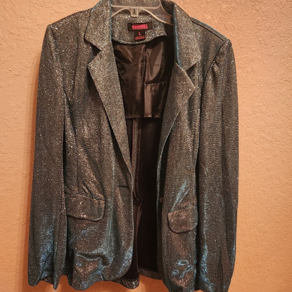Rock & Roll Denim Shimmer Blazer